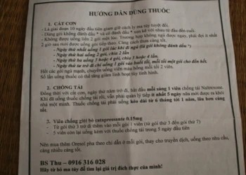 Nội dung của tờ hướng dẫn sử dụng thuốc
