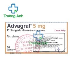 Advagraf 5 mg - Thuốc dự phòng thải ghép gan, thận ở người nhận trưởng thành.