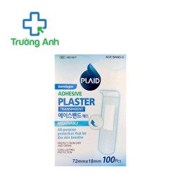 Băng keo cá nhân trong suốt Ace Band-S (Transparent) 72mm x 18mm (hộp 100 miếng)  