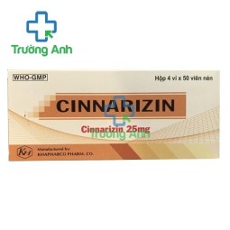Cinnarizin Khapharco - Phòng say tàu xe, chóng mặt, ù tai, buồn nôn