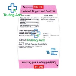 Lactated Ringer's and Dextrose 500ml Fresenius Kabi - Thuốc điều trị mất nước nặng