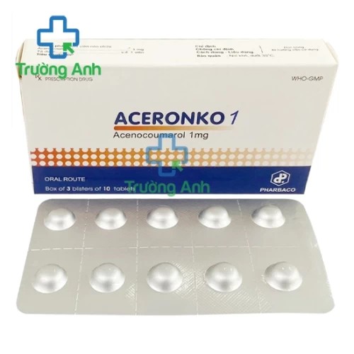 Aceronko 1mg - Thuốc phòng và điều trị huyết khối tĩnh mạch hiệu quả của Pharbaco