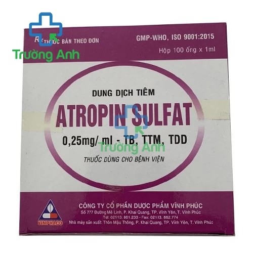 Atropin sulfat Vinphaco  - Thuốc điều trị loét dạ dày tá tràng hiệu quả