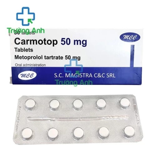 Carmotop 50mg - Thuốc điều trị tăng huyết áp, đau thắt ngực hiệu quả