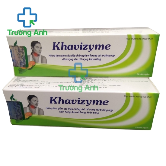 Khavizyme Viheco - Viên ngậm giảm đau rát họng, khàn tiếng hiệu quả