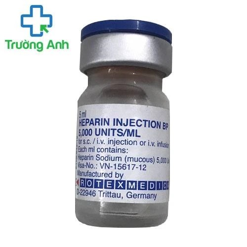 Heparin BP 5000Units/ml Rotexmedica - Thuốc phòng huyết khối tĩnh mạch