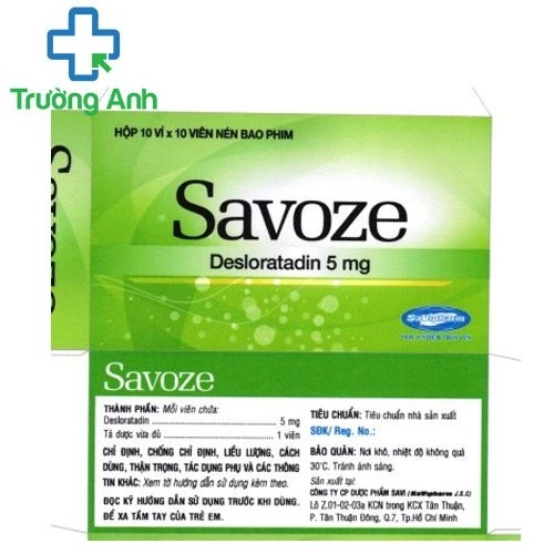 Savoze 5mg - Thuốc điều trị viêm mũi dị ứng hiệu quả của Savipharm