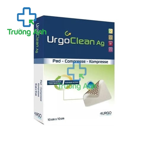 Băng gạc chứa bạc, làm sạch giúp chống lại nhiễm khuẩn cục bộ Urgoclean Ag 10cm x 10cm